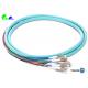 LC  OM3 Fiber Optic Pre - terminated Pigtail 12F 12 Colors LC UPC OM3 Aqua  Bunch Fanout 0.9mm tail  LSZH Material