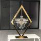 ZT-407 New Gold diamond stand with Hanging Crystal candles holder for wedding table top centerpiece
