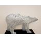 Modern Stainless Steel Polar Bear Sculpture 100cm High