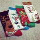 Cozy colorful cute christmas patterned design AZO-free cotton dress socks for women