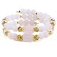 Genuine White Weathered Agate Crystal Stone Spiritual Healing Round Shape Adjustable Double Layer Crystal Bead Bangle