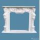Carved Indoor Freestanding White Marble Fireplace Surround