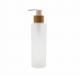 120ml Frosted Glass Bottle with Bamboo Cosmetic Lotion Container pump Care Skin