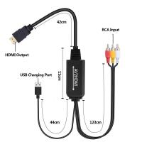 6.5 Feet 130g PAL NTSC 3RCA CVBS AV RCA To HDMI Converter