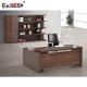 Modern Wood Computer Office Desk For Reception Glossy Matte Surface