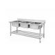 Durable Stainless Steel Catering Equipment Three Sink Commercial Food Processing