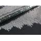 Embroidered Mesh Lace Fabric With Silver Sequin , Bridal Lace Fabric By The Yard