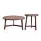 Oak Veneer Central Round Coffee Table Set Table Natural Wood Top Solid Wood Legs For Living Room And Hotel Use