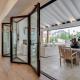 Modern Design  Folding Sliding Glass Doors With Insect Screen Easy Installation