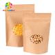 Kraft Paper Mylar k Storage Bags With Window , Tea / Coffee Bean Packaging