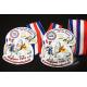 Shiny Gold Carnival Metal Award Medals With Chain / Panton Soft Enamel Colors