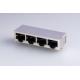 4 Ports Rj45 Network Jack , RJ45 Integrated Magnetics Connector With Giga