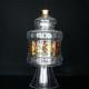 Large Footed Glass Storage Jars With Gold Decoration Decal