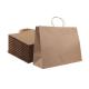 Biodegradable Brown Fast Food Packaging Kraft Paper Bag Eco Friendly