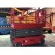 Electric Driven Scissor Lift Scaffolding Orange Battery Short Chargeable Time