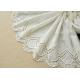 Customized Embroidery Cotton Lace Fabric By The Yard For Dress Cloth Off White Color