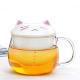 Fancy Cartoon Glass Tea Tumbler With Infuser , Pyrex Glass Tea Travel Mug