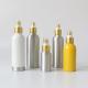 Round Silver Aluminum Lotion Pump Bottles with Black Pump Gold Ring for Shampoo Body Washing Cream,Essential Oil Bottle