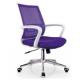 Medium back purple office mesh white arm chair,#762B