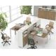 modern 4 seats office staff workstation table furniture in warehouse