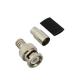 BNC Male Crimp On with Rubber Short Boot RG59U CCTV Coaxial Connector Zinc Alloy Nickel Plated