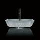 400mm Length Countertop Vanity Sinks Crystal Clear Glass Vessel Diamond Square