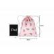 Customized Adjustable Strap Cotton Drawstring Backpack Unisex Pink Bag