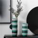 Modern minimalist design art ornament handmade stripe tall vases home tabletop decor ceramic flower vase