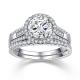 18K 14K 10k White Gold Ring , 1.8CT 8mm Womens Diamond Wedding Ring Sets