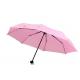 Metal Shaft Lady Pink 3 Foldable Umbrella Fiberglass Frame 21 Inch 8 Ribs