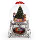 Plating finished Christmas Tree LED Resin Music Snow Globe