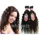 Custom Long Ear To Ear Frontal Brown , Indian Lady Curly Lace Wig Human Hair