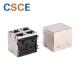 2 X 2 Port 8P8C Modular Jack , 8 Pin Ethernet Connector LCP Housing Material