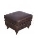 Reddish Vintage Leather Furniture Square Storage Ottoman With Wooen Legs