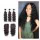 12 Inch Virgin Indian Human Hair Weave / Closure Deep Wave Bundles