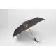 21 inch black auto open close umbrella with logo printing and leather handle