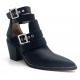 Casual Block Heel Women Ankle Boots With Round Toe Pointed Toe