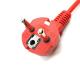 Red Color EU Power Cord Customized C15 Connector Type 100% Copper 3x0.75/1.00mm2