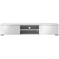 Glossy White TV Table Cabinet ‎Rectangular Engineered Wood Console Table TV Cabinet