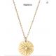 Stainless Steel 14k Gold Necklace Sunflower Engraved Pendant Necklace For Party