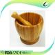 Handmade Spice Gadgets Bamboo Mortar And Pestle Shrink Wrap Packing