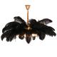 110V-250W Natural Black Feather Chandelier Living Room Bedroom Chandelier Lamp