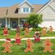 Christmas Yard Sign with Stakes Gingerbread man Sign Colorful Yard Decoration for Holiday/Party