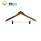 360 Degree Solid Wood Hangers , Swivel Hook Wooden Pants Hangers With Clips