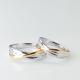 Double Color Lines Design 18k Gold 10g Anniversary Couple Rings