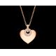   CUORE pendant with chain in 18 kt pink gold with pave diamonds
