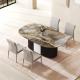 Contemporary Oval SS Dining Table With Marble Table Top Kitchen Furniture