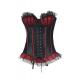 Sexy palace style bustier corset with lace black