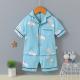 Q Version Cardigan Pajama Set Summer Comfortable Full Flower Giraffe Print Pajama Set