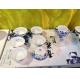 Graceful hollow Lithe and pierced wonderful engraving tea sets blue and white porcelain